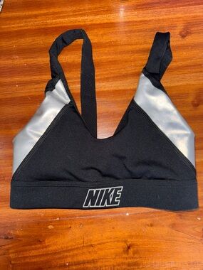 Nike Black Sports Bra with Silver Accents
